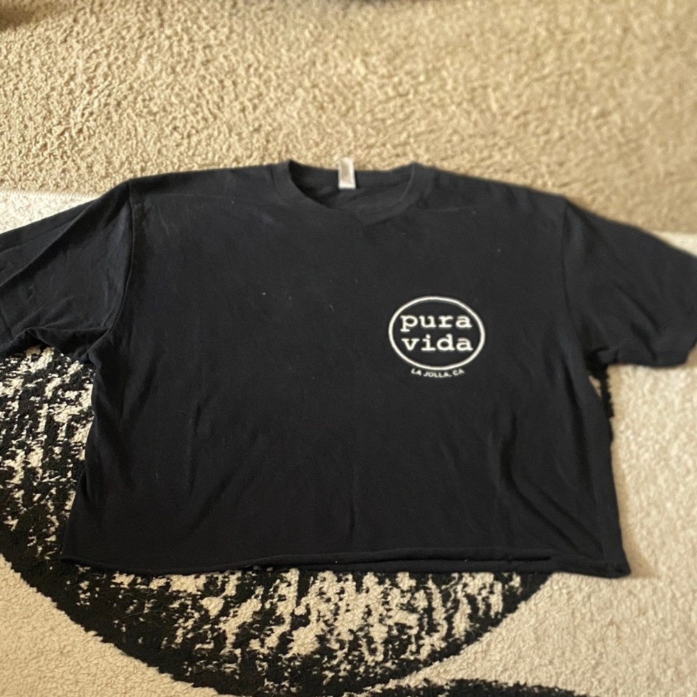 Pura Vida Black Short-Sleeve Logo Tee